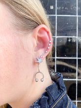 Load image into Gallery viewer, Floating Pierced Horseshoe Star Earrings