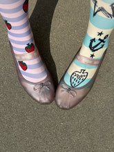 Load image into Gallery viewer, TFAS x Pin Nap Sailor Stripe Strawberry Limited Tights