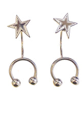 Load image into Gallery viewer, Floating Pierced Horseshoe Star Earrings