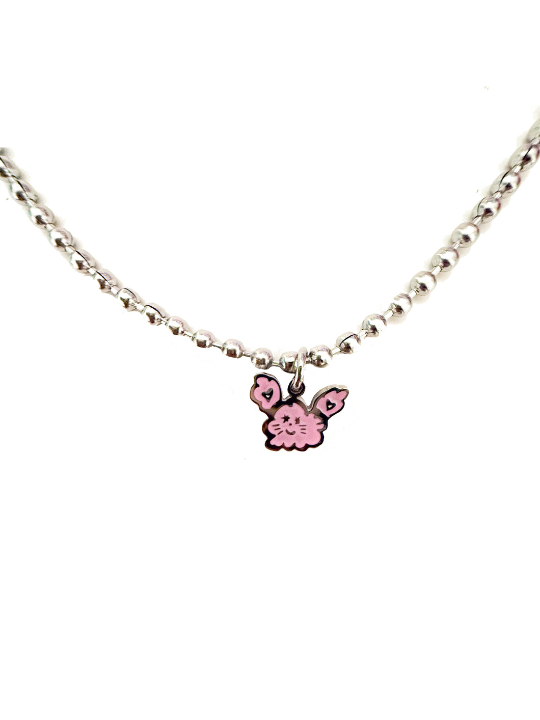 Fluffy Pink Bunny Necklace