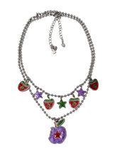 Load image into Gallery viewer, Apples &amp; Strawberries Glitter Necklace Set