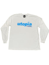 Load image into Gallery viewer, &quot;Utopia Is Possible&quot; White &amp; Blue Long-sleeve Tee