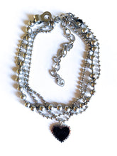 Load image into Gallery viewer, Triple Ball Chain Modern Heart Necklace