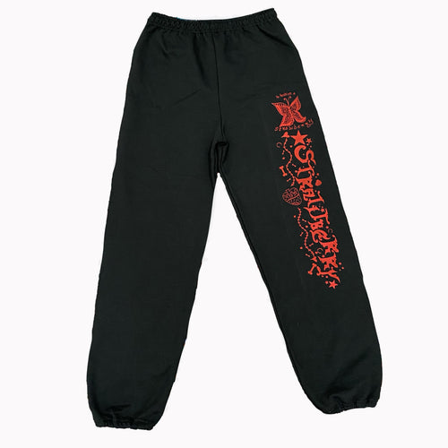 Stitches Black & Red Sweatpants